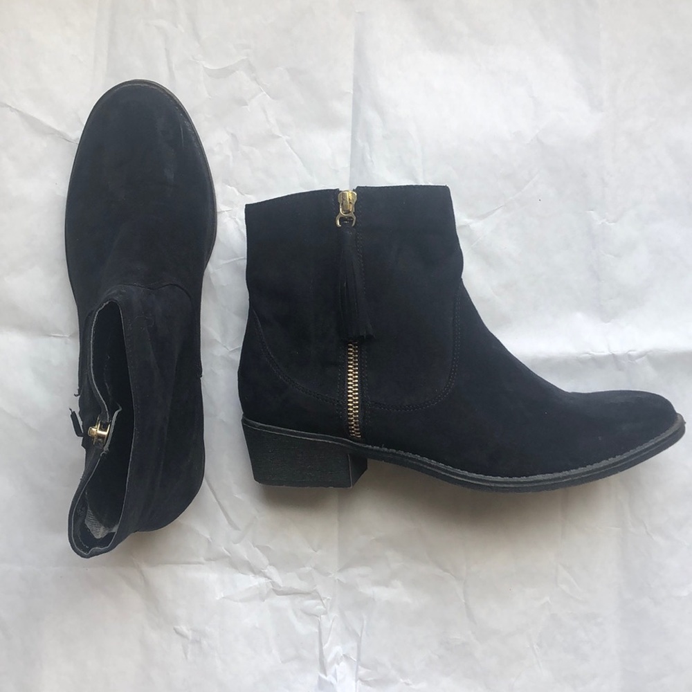 Black suede booties